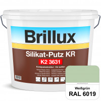 Silikat-Putz KR K2 3631 (RAL 6019 Weißgrün) Dekorativer Kratzputz auf Silikatbasis