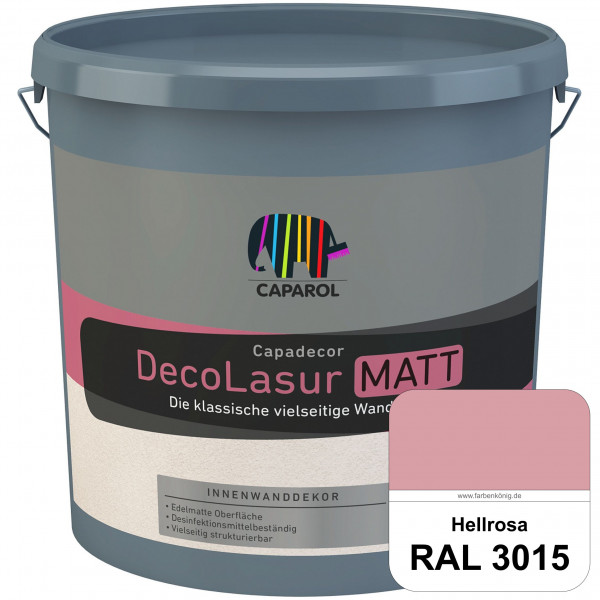 Capadecor DecoLasur Matt (RAL 3015 Hellrosa) Matte Lasurfarbe auf Dispersionsbasis (innen)