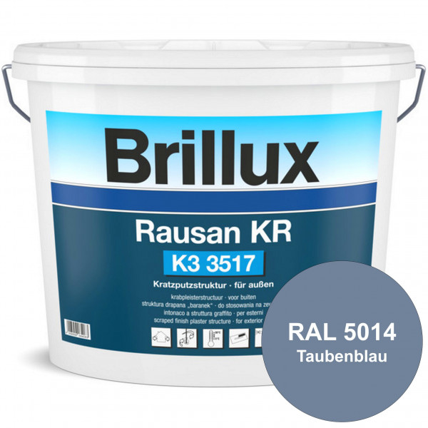 Rausan KR K3 3517 mit Protect (RAL 5014 Taubenblau) Organisch gebundener Kratzputz für wetterbeständ
