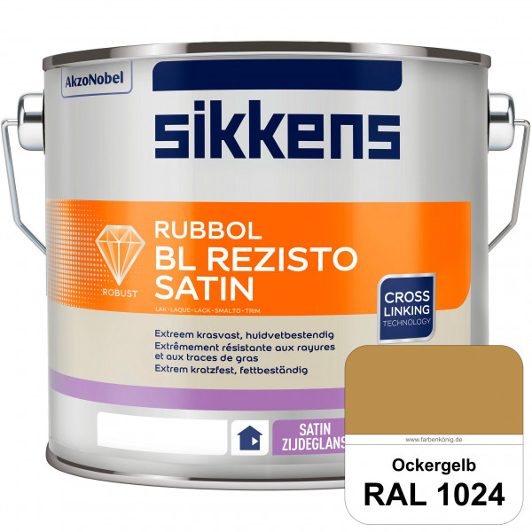 Rubbol BL Rezisto Satin (RAL 1024 Ockergelb) seidenglänzender und strapazierfähiger Lack (wasserbasi