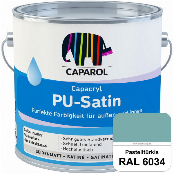 Capacryl PU-Satin (RAL 6034 Pastelltürkis) hochwertige Zwischen-/ Schluss­lackierungen für grundiert