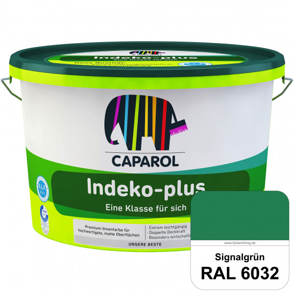 Indeko-plus (RAL 6032 Signalgrün) doppeldeckende matte & hochwertige Innenfarbe