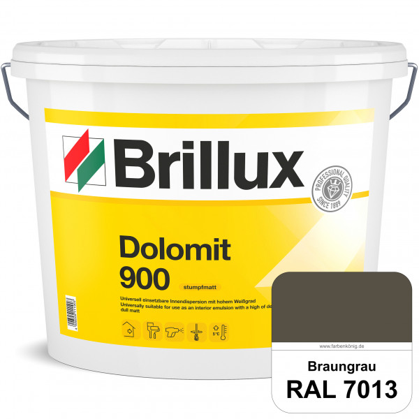 Dolomit 900 (RAL 7013 Braungrau) stumpfmatte Innen-Dispersionsfarbe mit gutem Deckvermögen