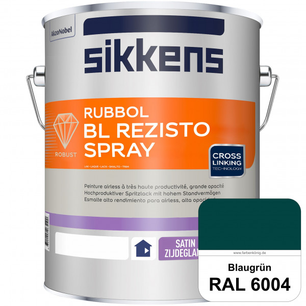 Rubbol BL Rezisto Spray (RAL 6004 Blaugrün) Hochwertiger, strapazierfähiger Airlesslack für (innen)