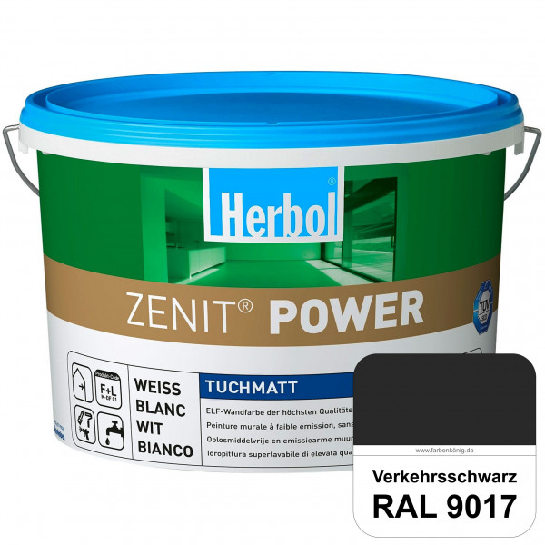Herbol Zenit Power (RAL 9017 Verkehrsschwarz) Superdeckende ELF-Wandfarbe
