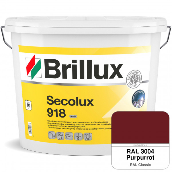 Secolux 918 TSR-Formel (RAL 3004 Purpurrot) für den Einsatz auf WDVS - ehemals Silicon-Fassadenfarbe