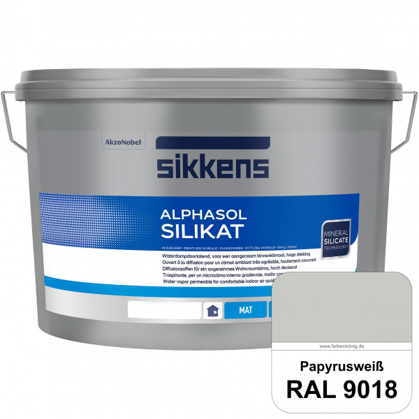Alphasol Silikat (RAL 9018 Papyrusweiß) Extrem matte Premium Wandfarbe auf SOL-Silikatbasis