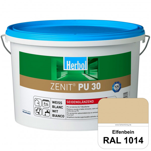 Zenit PU 30 (RAL 1014 Elfenbein) seidenglänzende und strapazierfähige PU-Wandfarbe