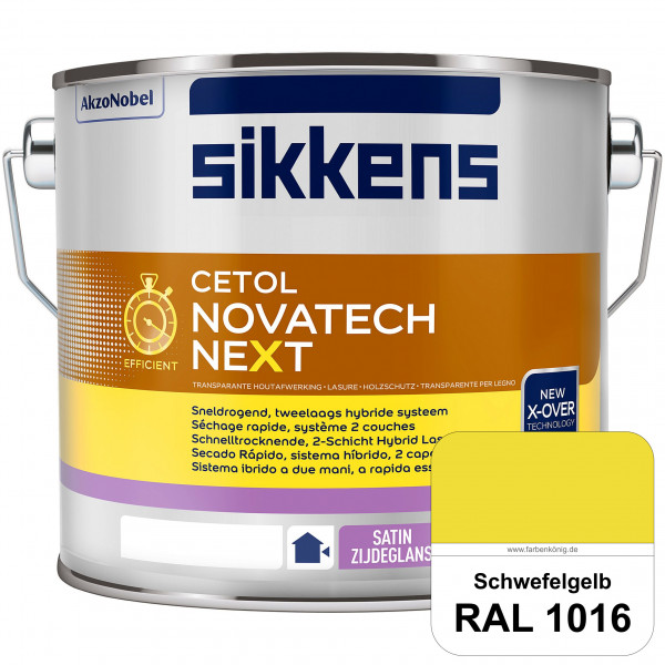 Cetol Novatech neXt (RAL 1016 Schwefelgelb) Schnelltrocknende Hybrid-Lasur mit höchster Wetterbestän