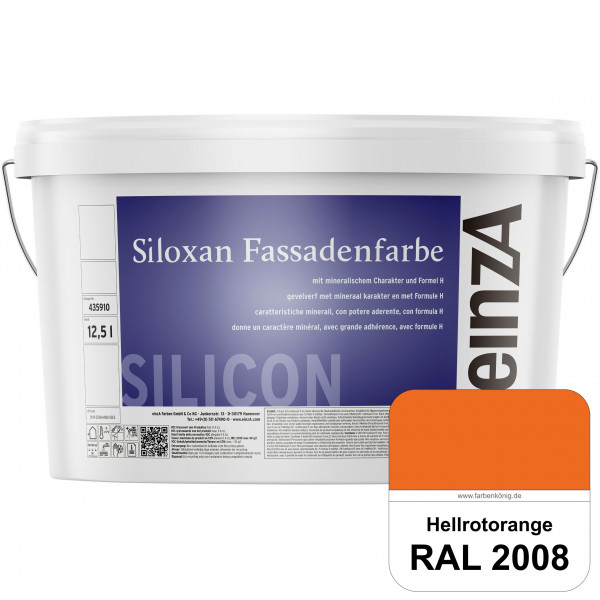 einzA Siloxan Fassadenfarbe (RAL 2008 Hellrotorange) Siliconvergütete Fassadenfarbe