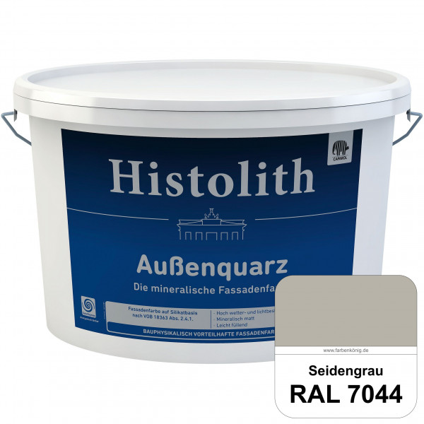 Histolith Außenquarz (RAL 7044 Seidengrau) die mineralische Fassadenfarbe