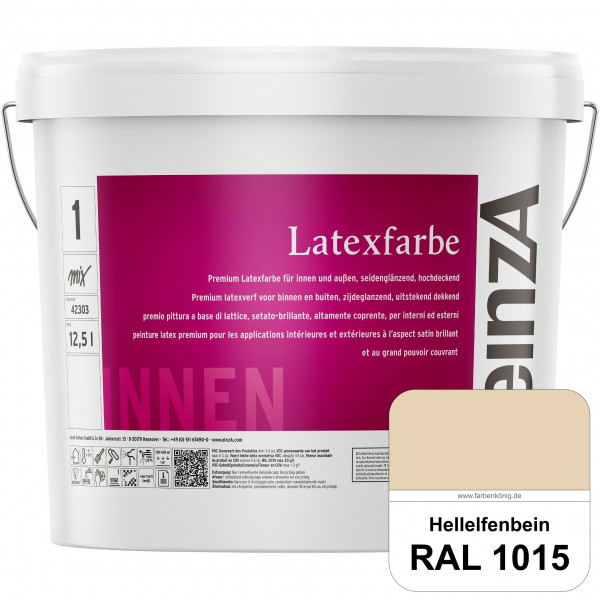 einzA Latexfarbe Premium (RAL 1015 Hellelfenbein) Hochwertige scheuerbeständige seidenglänzende Late