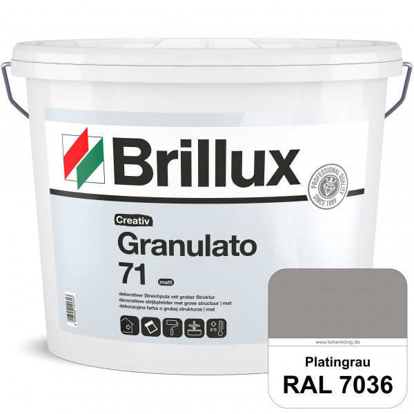Creativ Granulato 71 (RAL 7036 Platingrau) Verarbeitungsfertige, quarzgefüllte Dispersionsfarbe für