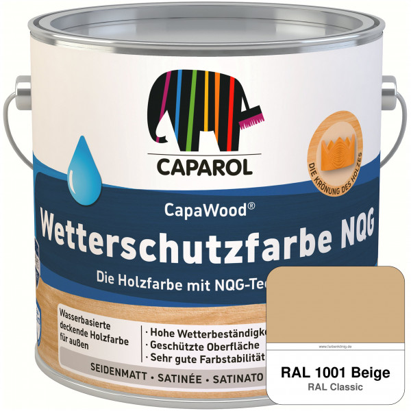 CapaWood® Wetterschutzfarbe NQG (RAL 1001 Beige) - ersetzt Capadur Wetterschutzfarbe NQG