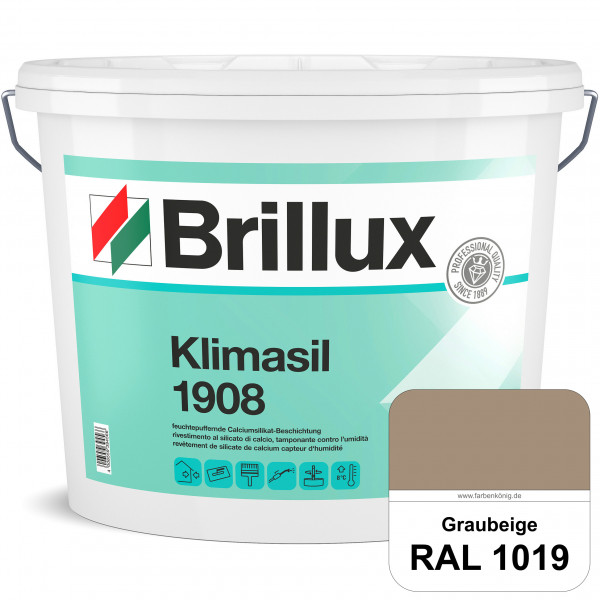 Klimasil 1908 (RAL 1019 Graubeige) feuchtepuffernde & gut füllende Calciumsilikat-Beschichtung (auße