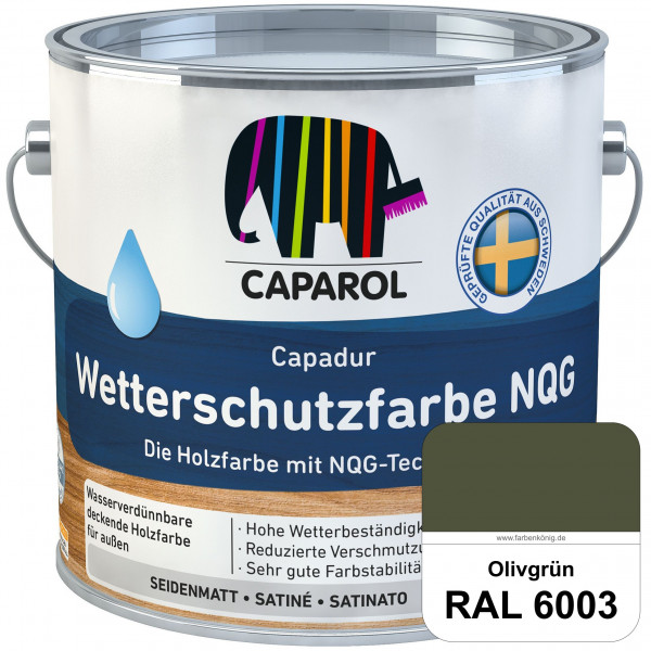 Capadur Wetterschutzfarbe NQG (RAL 6003 Olivgrün) Holzfarbe mit NQG-Technologie wasserbasiert für au
