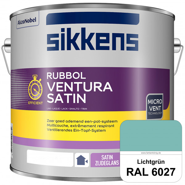 Rubbol Ventura Satin (RAL 6027 Lichtgrün) Seidenglanzlack (lösemittelhaltig) Fenster & Türen außen