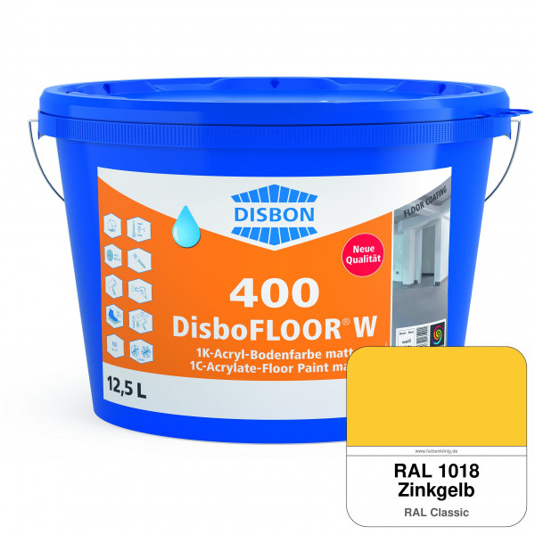 DisboFLOOR W 400 1K-Acryl-Bodenfarbe (RAL 1018 Zinkgelb)