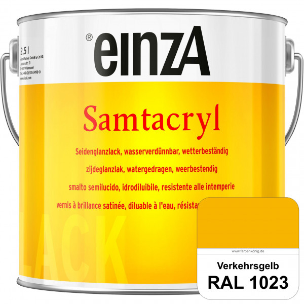 einzA Samtacryl (RAL 1023 Verkehrsgelb) wetterbeständige seidenglänzende Acryl-PU-Lackfarbe