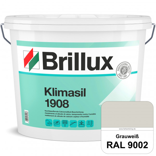 Klimasil 1908 (RAL 9002 Grauweiß) feuchtepuffernde & gut füllende Calciumsilikat-Beschichtung (außen