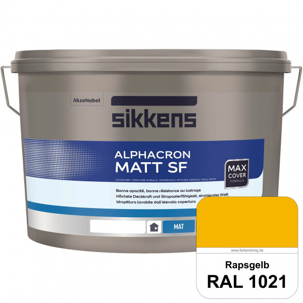 Alphacron Matt SF (RAL 1021 Rapsgelb) stumpfmatte & hochwertige Premium-Wandfarbe (innen)