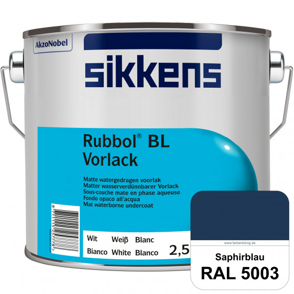 Rubbol BL Vorlack (RAL 5003 Saphirblau) Wasserbasierter, matter & umweltschonender Vorlack (innen)