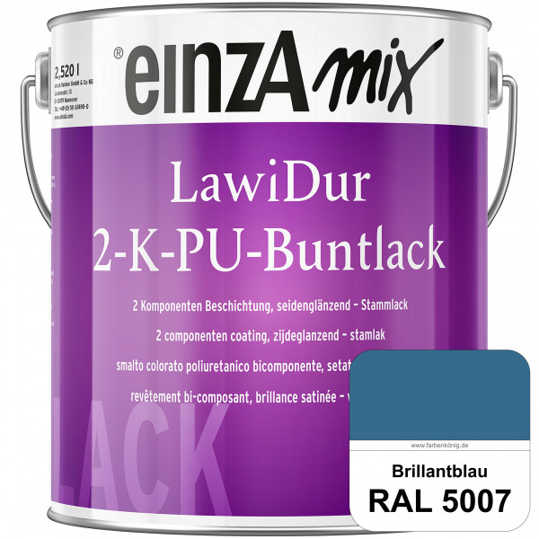 einzA LawiDur 2-K-PU-Buntlack - Seidenglanz (RAL 5007 Brillantblau)