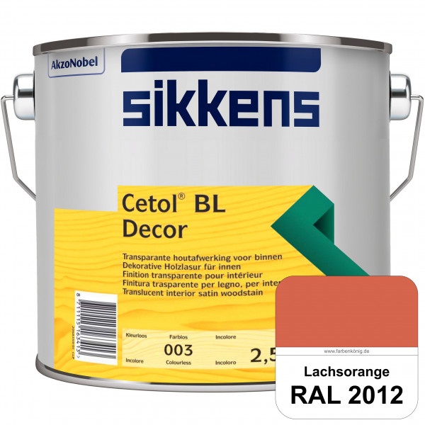Cetol BL Decor (RAL 2012 Lachsorange) wasserbasierte & seidenglänzende Dünnschichtlasur für innen