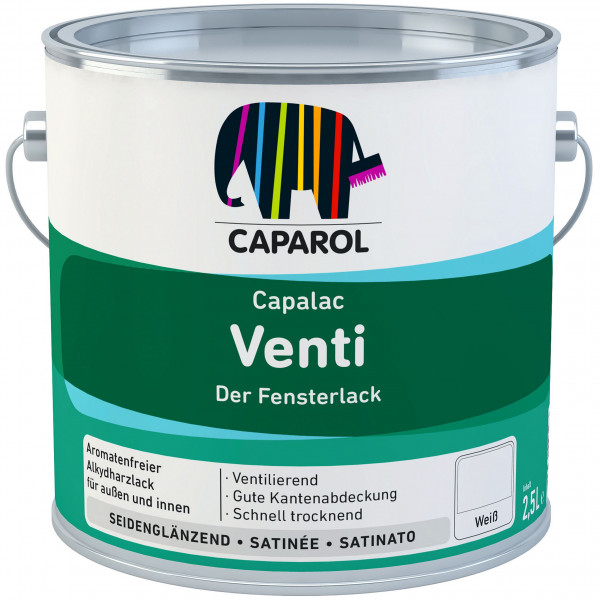 Capalac Venti Fensterlack (B-Ware) - 2,5 Liter (Weiß)