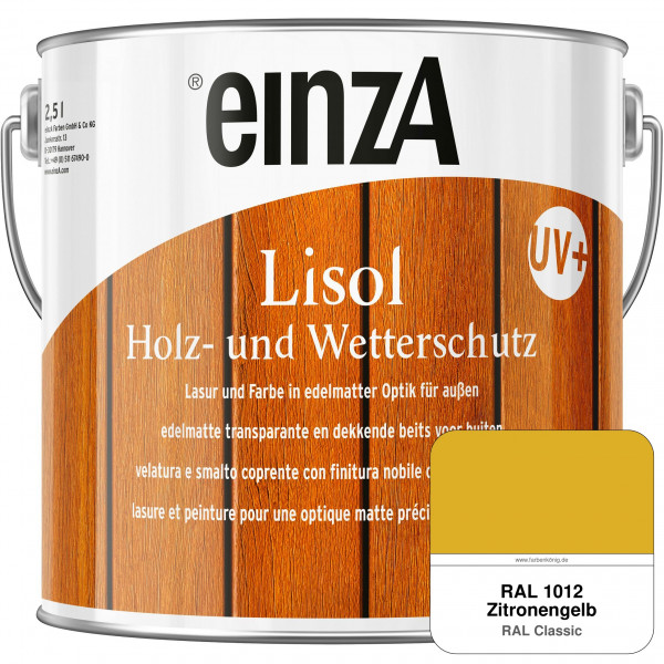 einzA Lisol Holz- und Wetterschutz Lasur und Farbe (RAL 1012 Zitronengelb)