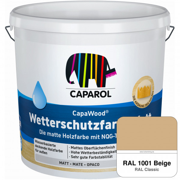 CapaWood® Wetterschutzfarbe Matt (RAL 1001 Beige) - ersetzt Capadur Wetterschutzfarbe Matt