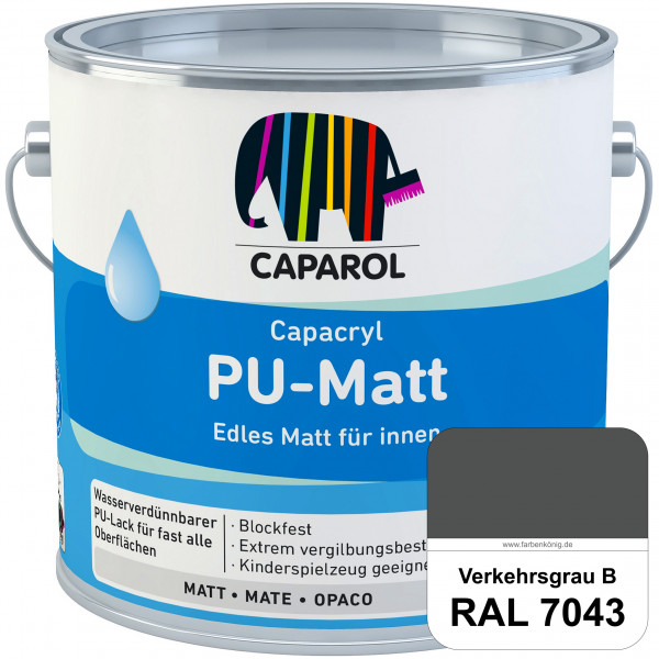 Capacryl PU-Matt (RAL 7043 Verkehrsgrau B) tuchmatter & wasserbasierter Lack