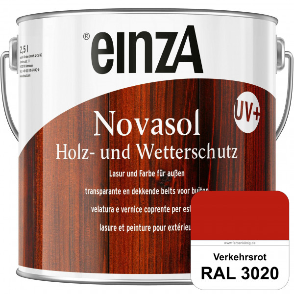 einzA Novasol HW Farbe (RAL 3020 Verkehrsrot) Deckender Wetterschutz für außen