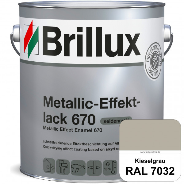 Metallic-Effektlack 670 (RAL 7032 Kieselgrau) schnell trocknender Alkydharzlack für Metalleffekte (i