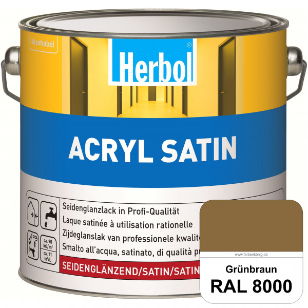 Acryl Satin (RAL 8000 Grünbraun) wasserverdünnbarer seidenglänzender Lack (Innen & Außen)