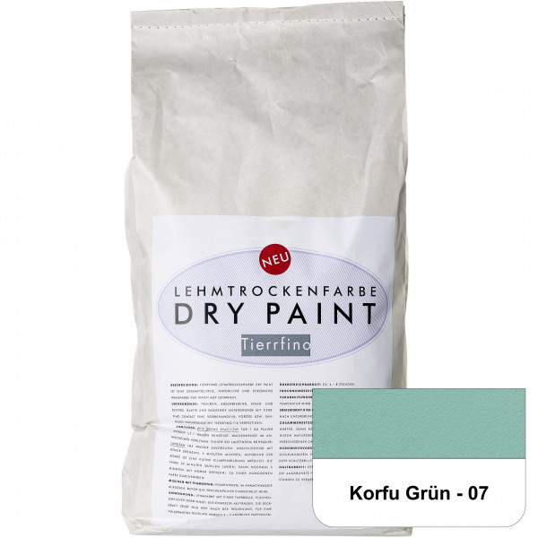DRY-PAINT Lehmtrockenfarbe - Korfu Grün - 07