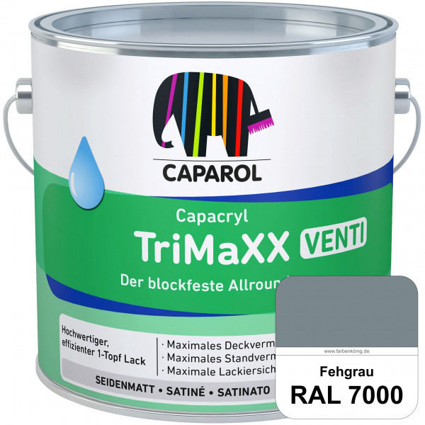 Capacryl TriMaXX Venti (RAL 7000 Fehgrau) Der blockfeste Allrounder für Fenster & Türen