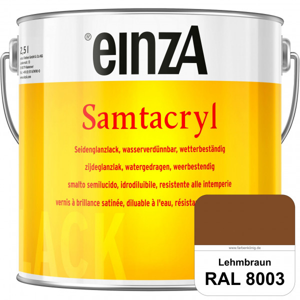 einzA Samtacryl (RAL 8003 Lehmbraun) wetterbeständige seidenglänzende Acryl-PU-Lackfarbe