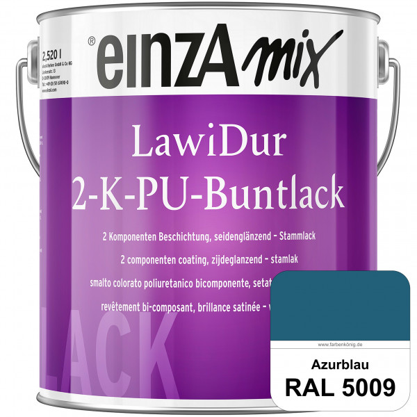 einzA LawiDur 2-K-PU-Buntlack - Seidenglanz (RAL 5009 Azurblau)