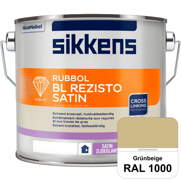 Rubbol BL Rezisto Satin (RAL 1000 Grünbeige) seidenglänzender und strapazierfähiger Lack (wasserbasi