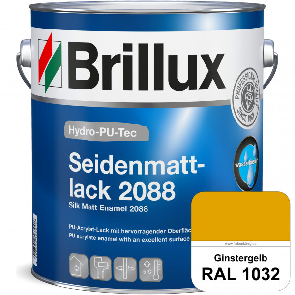 Hydro-PU-Tec Seidenmattlack 2088 (RAL 1032 Ginstergelb) PU-Seidenmattlack (wasserbasiert) innen
