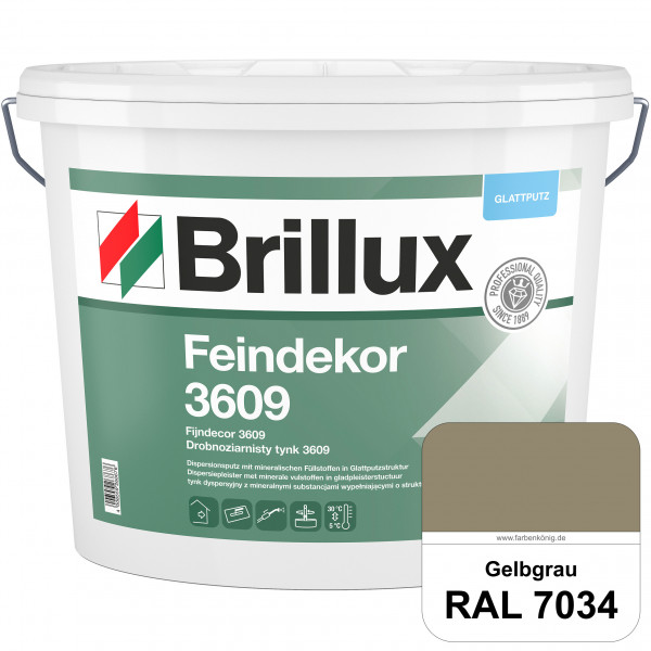 Feindekor ELF 3609 (RAL 7034 Gelbgrau) Glattputz nach DIN EN 15824 zur Erzielung dekorativer und str