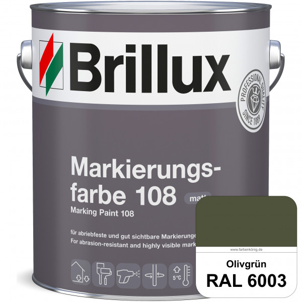 Markierungsfarbe 108 (RAL 6003 Olivgrün) Markierungsfarbe für Asphalt, Betonböden, Zementestrichen