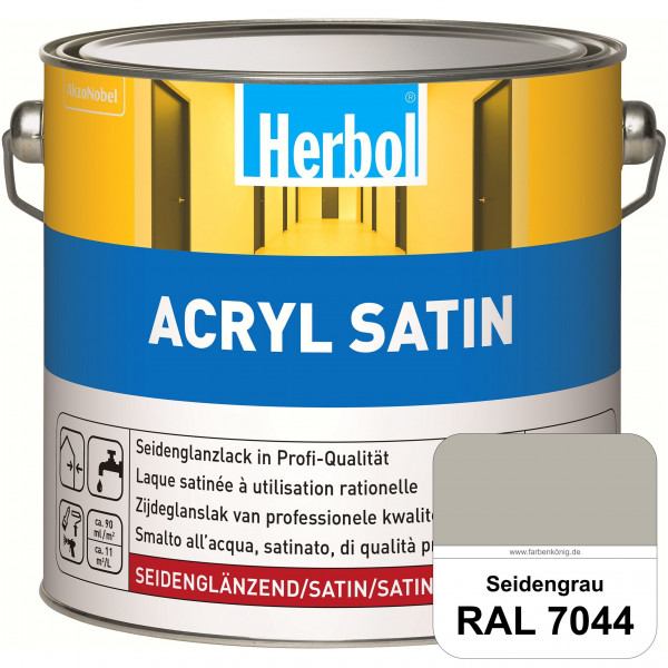 Acryl Satin (RAL 7044 Seidengrau) wasserverdünnbarer seidenglänzender Lack (Innen & Außen)