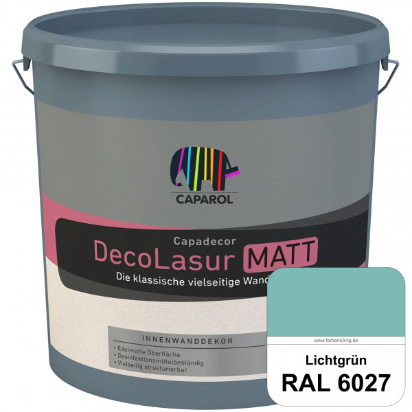 Capadecor DecoLasur Matt (RAL 6027 Lichtgrün) Matte Lasurfarbe auf Dispersionsbasis (innen)