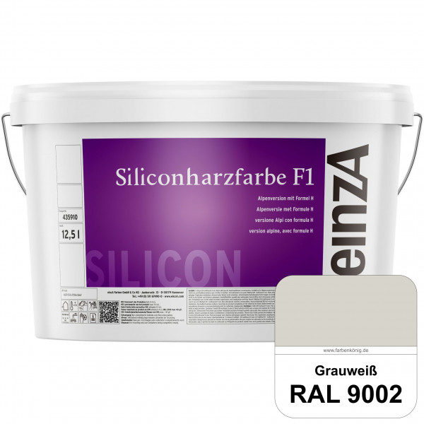 einzA Siliconharzfarbe F1 (RAL 9002 Grauweiß) Universal Siliconharz-Fassadenfarbe, kalkmatt, wetterb