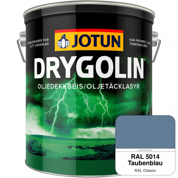 DRYGOLIN Oljedekkbeis - Deckende & wetterbeständige Öllasur für Außen (RAL 5014 Taubenblau)