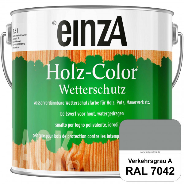 einzA Holz-Color (RAL 7042 Verkehrsgrau A) Wetterschutzfarbe für außen