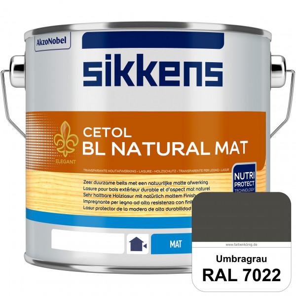 Cetol BL Natural Mat (RAL 7022 Umbragrau) Matte, wasserverdünnnbare Dünnschichtlasur