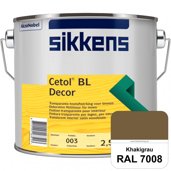 Cetol BL Decor (RAL 7008 Khakigrau) wasserbasierte & seidenglänzende Dünnschichtlasur für innen